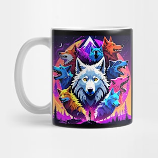 Rainbow Wolf Pack Mug